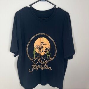 Official Chris Stapleton T-Shirt Black Adult XXL 2XL Cowboy Country Music Tee